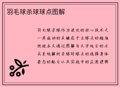 羽毛球杀球球点图解